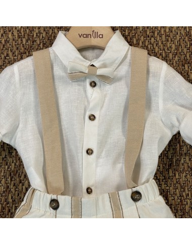 Completo camicia bermuda e papillon Neonato 0/36
