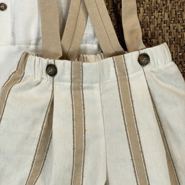 Completo camicia bermuda e papillon Neonato 0/36