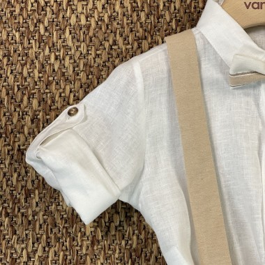 Completo camicia bermuda e papillon Neonato 0/36