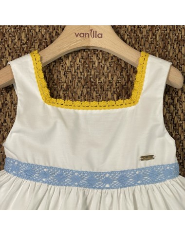 Abito in popeline crochet Bimba 2/8 anni