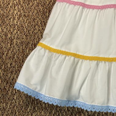 Abito in popeline crochet Bimba 2/8 anni