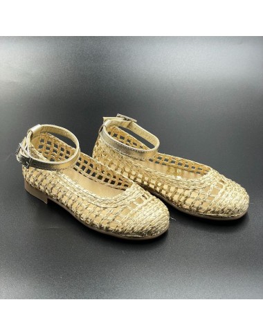 Raffia woven ballet flat