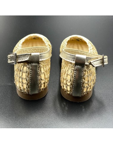 Raffia woven ballet flat