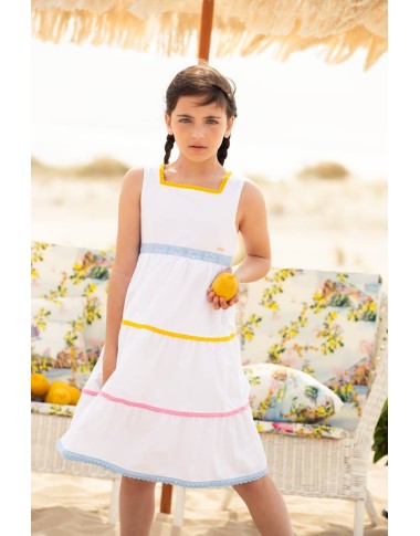 Crochet Poplin Dress