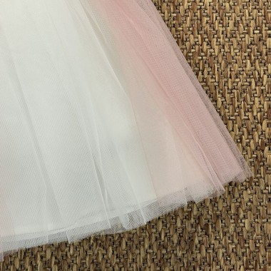 Abito tulle bicolore treccia Bimba 2/8 anni
