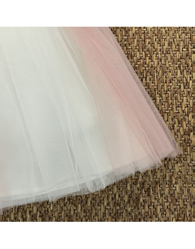 Abito tulle bicolore treccia Bimba 2/8 anni