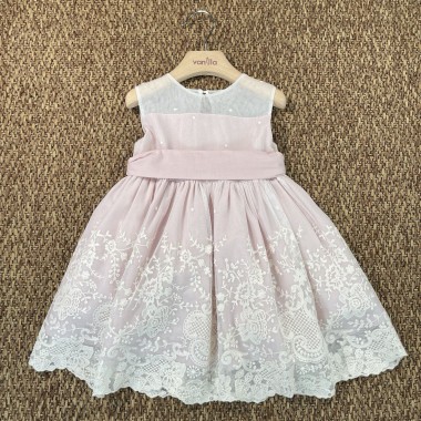 Abito in lino e macramè Bimba 2/8 anni