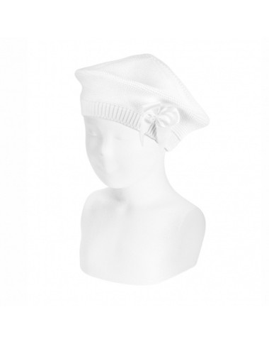 Basco in filo con fiocco Cappello e Guanti