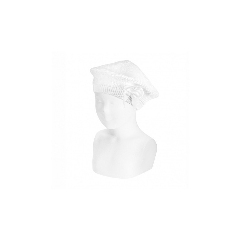 Basco in filo con fiocco Cappello e Guanti