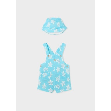 Completo Salopette e Cappello Tartarughe Neonato 0/36