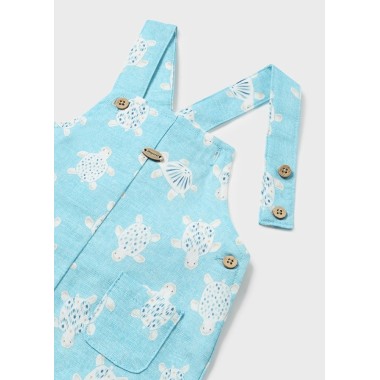 Completo Salopette e Cappello Tartarughe Neonato 0/36