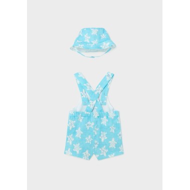 Completo Salopette e Cappello Tartarughe Neonato 0/36