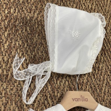 Abito e cuffietta battesimale Neonata 0/36