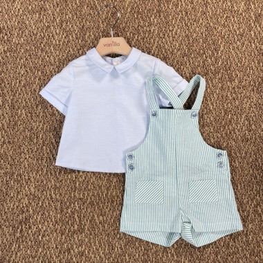 Completo camicia e salopette Neonato 0/36
