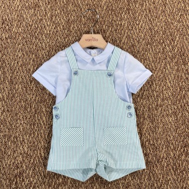 Completo camicia e salopette Neonato 0/36
