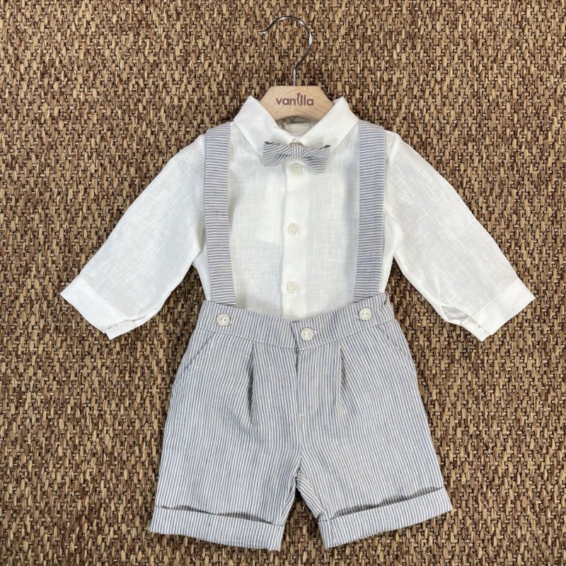 Camicia bermuda e papillon Neonato 0/36