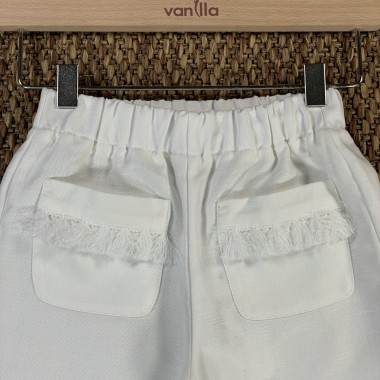 Pantalone lino nappine Bimba 2/8 anni