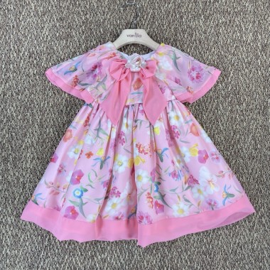 Abito chiffon fiori Bimba 2/8 anni