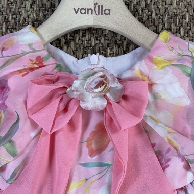 Abito chiffon fiori Bimba 2/8 anni