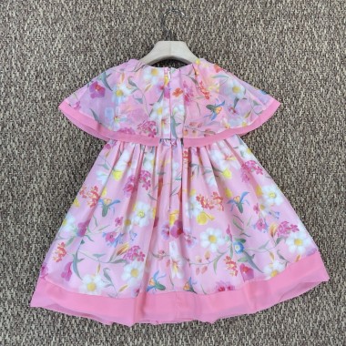 Abito chiffon fiori Bimba 2/8 anni