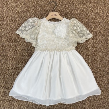 Abito chiffon ricamato Bimba 2/8 anni