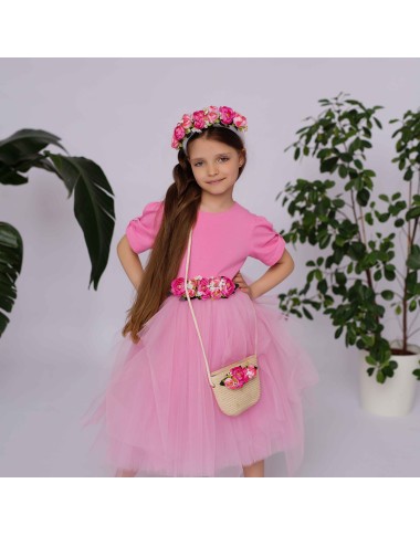 Dress with tulle skirt