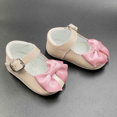 Scarpina pelle fiocco raso Scarpe