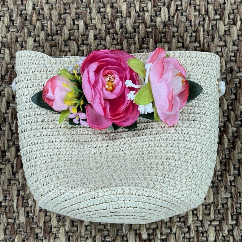Borsetta paglia fiori Borsa e Zaino