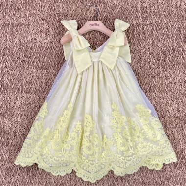 Abito tulle ricamato Bimba 2/8 anni