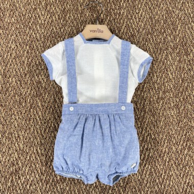 Completo camicia e salopette Neonato 0/36