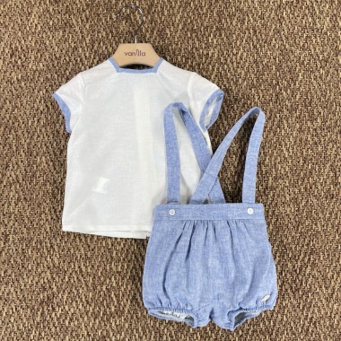 Completo camicia e salopette Neonato 0/36