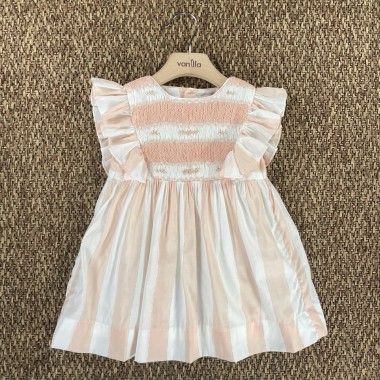 Abito righe punto smock Bimba 2/8 anni