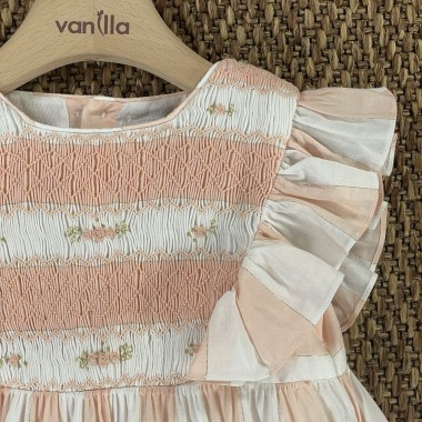 Abito righe punto smock Bimba 2/8 anni