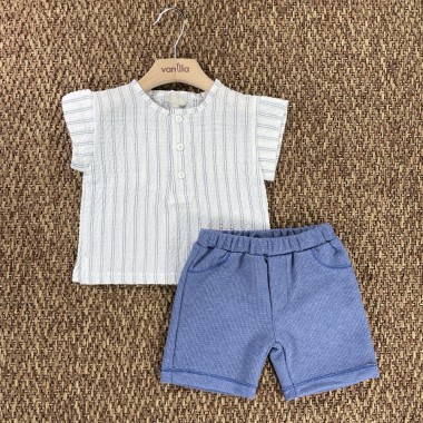 Completo camicia e bermuda Neonato 0/36