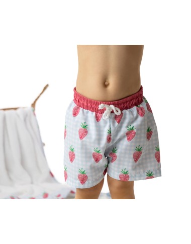 Costume boxer vichy strawberries