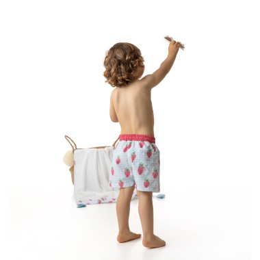 Costume boxer vichy fragole Mare