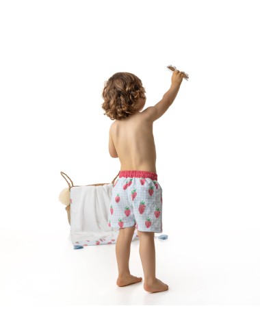 Costume boxer vichy fragole Mare