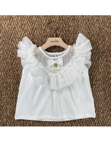 Maglia con inserti tulle Camicia e Blusa