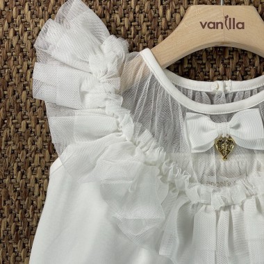 Maglia con inserti tulle Camicia e Blusa