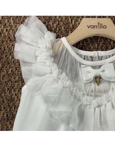 Shirt with tulle inserts