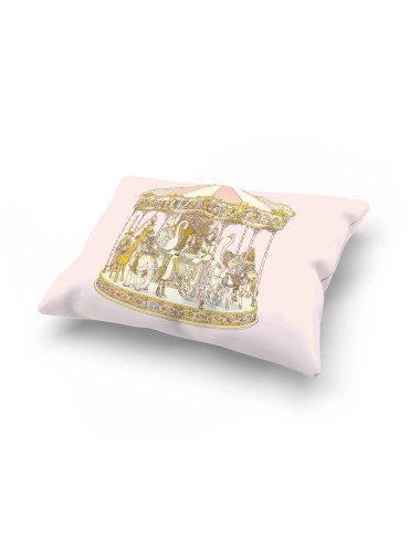 Cuscino Carousel rosa satin Mussole e Bavette