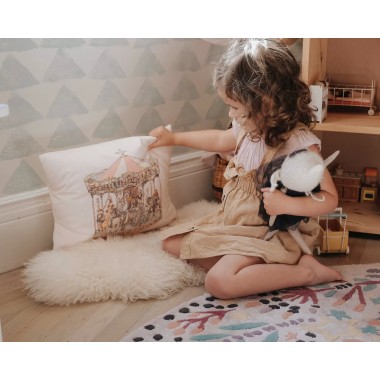 Cuscino Carousel rosa satin Mussole e Bavette