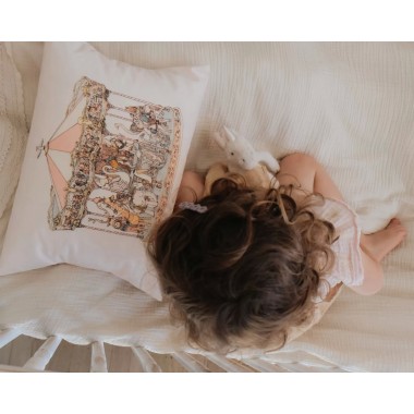 Cuscino Carousel rosa satin Bavetta e Mussole