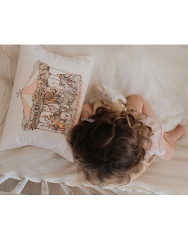 Cuscino Carousel rosa satin Bavetta e Mussole