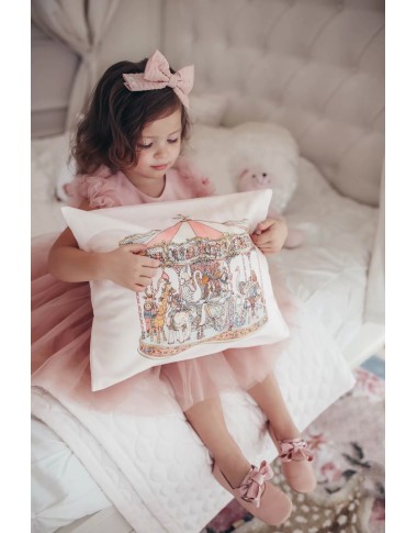 Cuscino Carousel rosa satin Mussole e Bavette