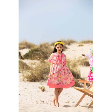 Abito chiffon fiori Bimba 2/8 anni