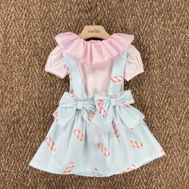 T-Shirt e salopette gelati Bimba 2/8 anni