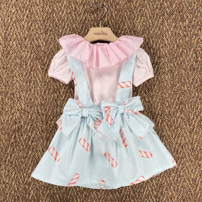 T-Shirt e salopette gelati Bimba 2/8 anni