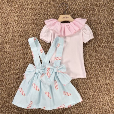 T-Shirt e salopette gelati Bimba 2/8 anni