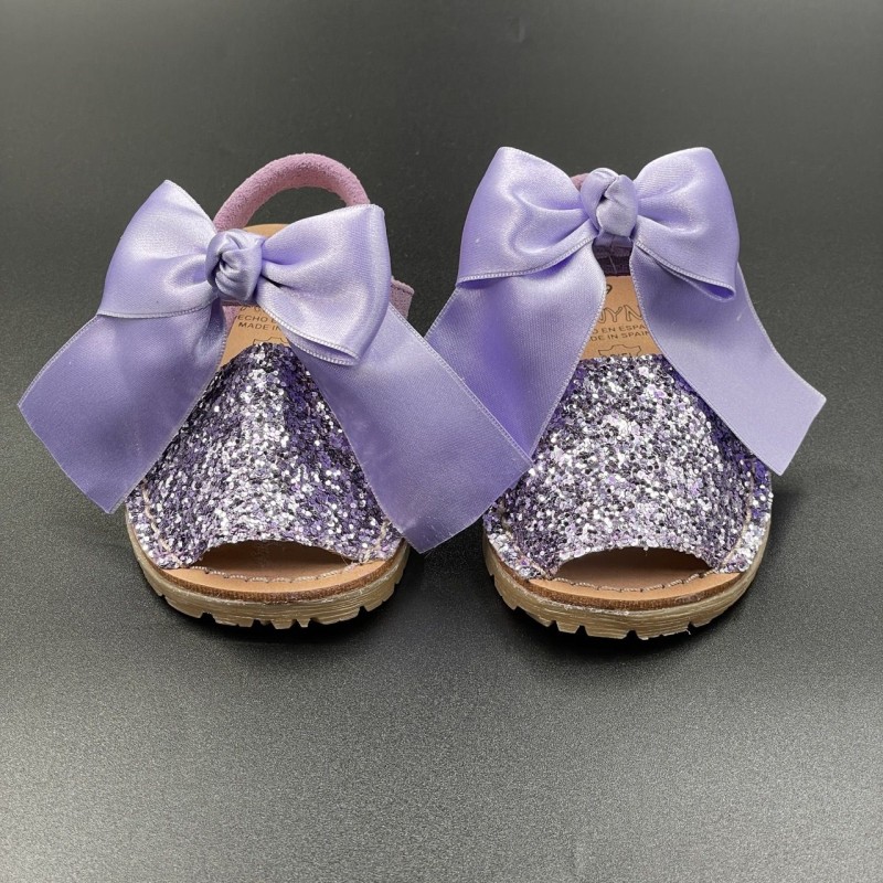 Minorchina Glitter Fiocco Scarpe